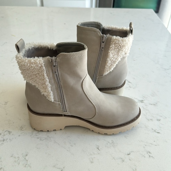 DV by Dolce Vita Sherpa Trim Faux Leather Cold Weather Ankle Boots - Picture 4 of 8